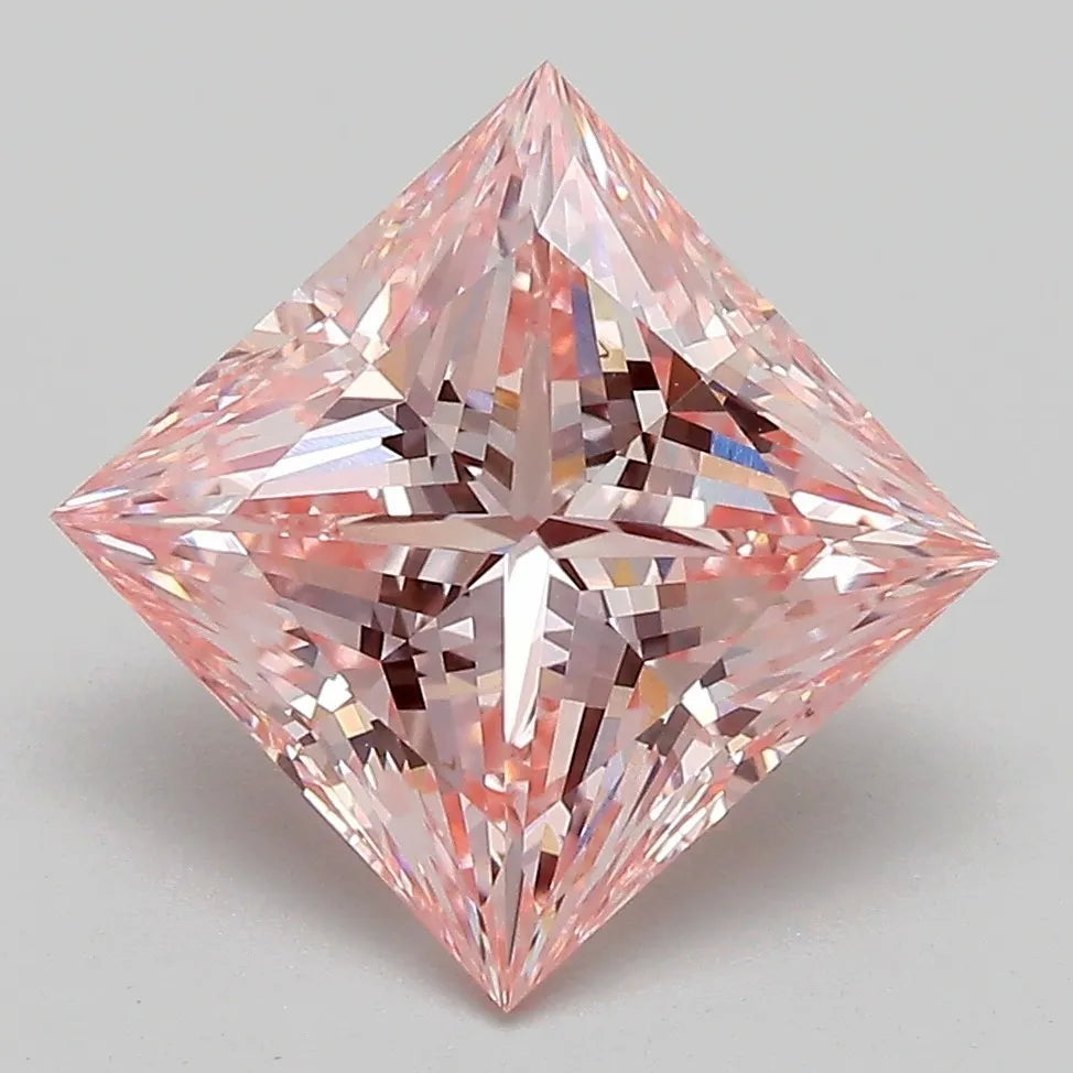 3.56ct Princess Lab Grown Diamond (Colour Fancy Intense Pink, Clarity VVS2, IGI Certified)
