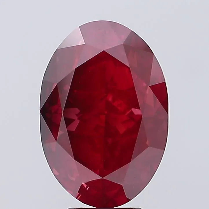 7.54ct Oval Lab Grown Diamond (Colour Fancy Vivid Red, Clarity VS1, Cut GD, IGI Certified)